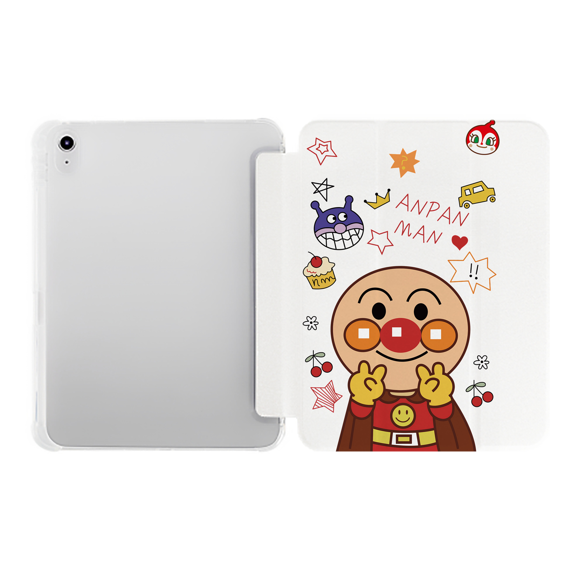（画像用） アンパンマン Anpanman IPad ケース ペン収納付き 三つ折りスタンド PUレザー×シリコン 対応機種9.5/10.5/10.9インチ